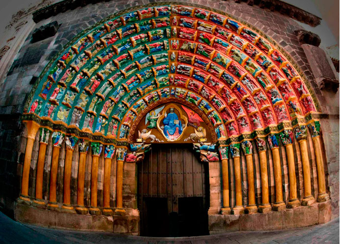 Puerta del Juicio policromada Catedral de Tudela